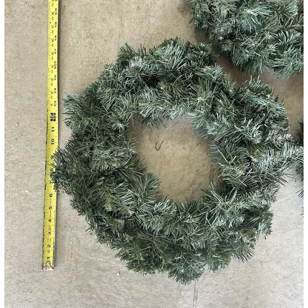Artificial Pine Christmas Wreaths Set of 3 Green 18 in Holiday Door Decoration
